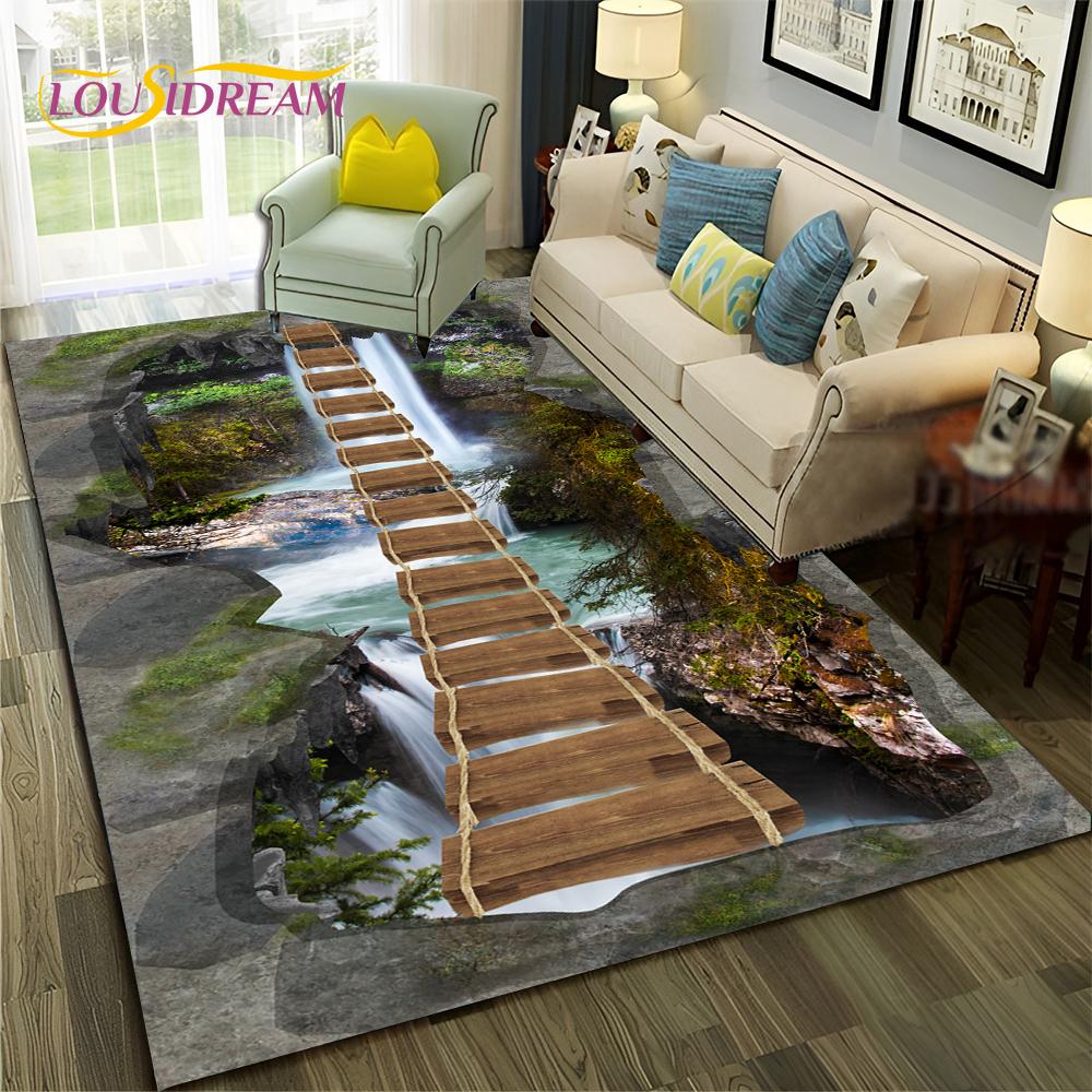 HD Hallucination Vision 3D Illusion Carpet Rug for Home Living Room Bedroom Sofa Doormat Decor,Child Area Rug Non-slip Floor Mat