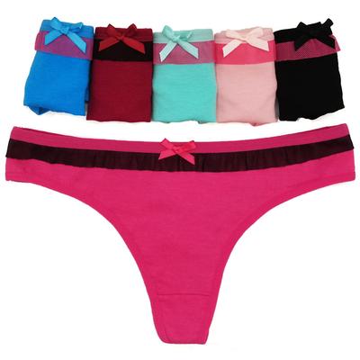 Ladies Thong Panties Women G Strings Sexy Lingerie Femme Cotton Underwear For Female Pantys Solid Tanga Mujer 6 Pcs/lot