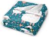 Cute Sheep Fleece Throw Blanket Ultra Soft Cozy Decorative Flannel Blanket All Season for Home Couch Bed Chair Travel 60x50in