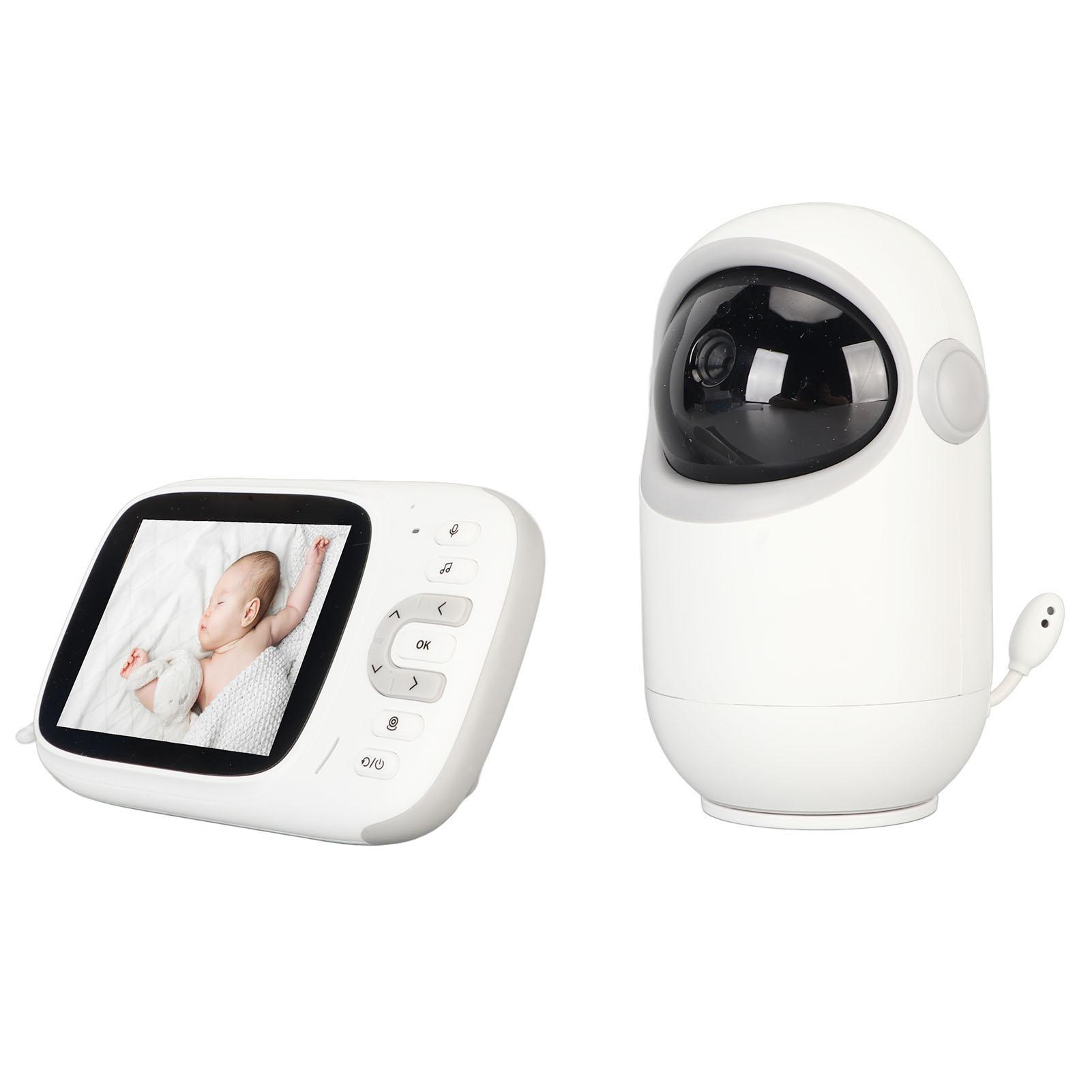 

Видеоняня с камерой и звуком 3,2-дюймовый ЖК-дисплей ночное видение двусторонняя связь температура колыбельная UK Plug