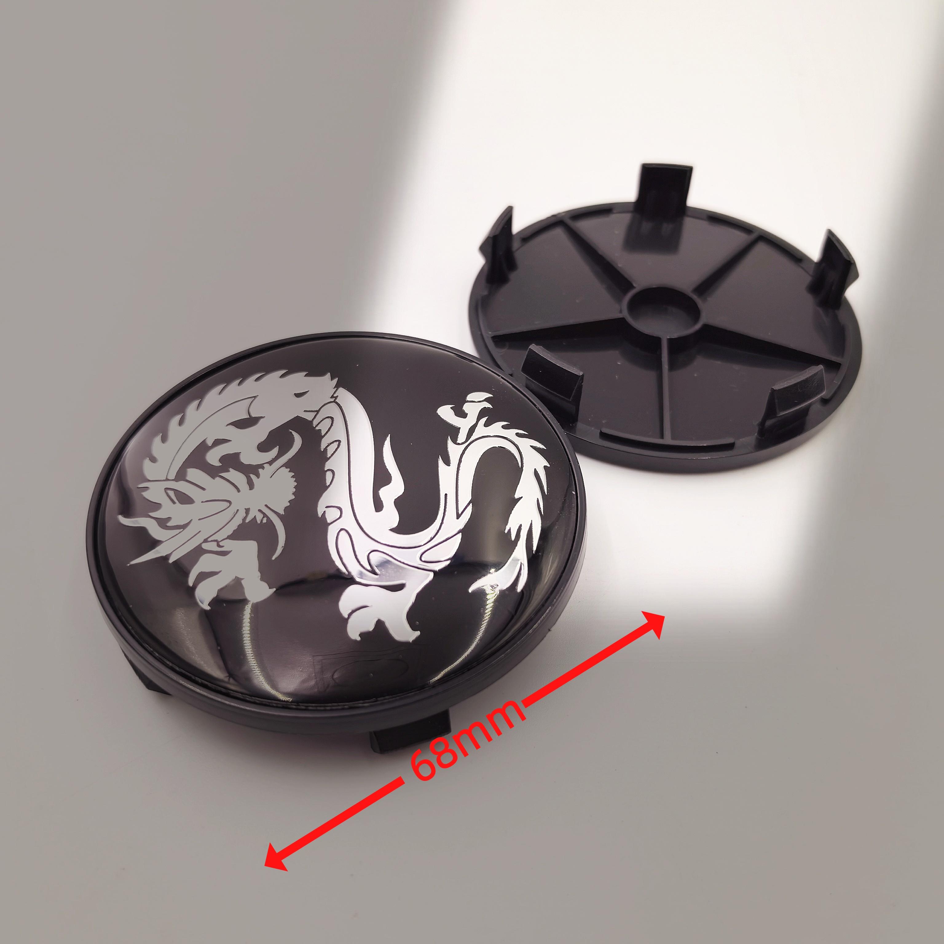 

4pcs 65/68mm Dragon Emblem Car Wheel Center Caps Hubcap Cover hub center cap for Benz BMW Lexus Mazda Tesla Ford Chevrolet