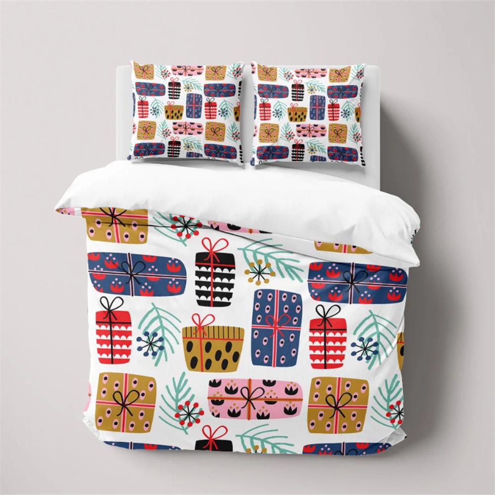 

Подарочный комплект пододеяльника Рождественская сосновая игла, Постельное белье на тему рождественских праздников, Желтый комплект постельного белья, Двуспальный, Полуторный, Квинсайз, Кингсайз, Хлопок EU Single 135x200cm
