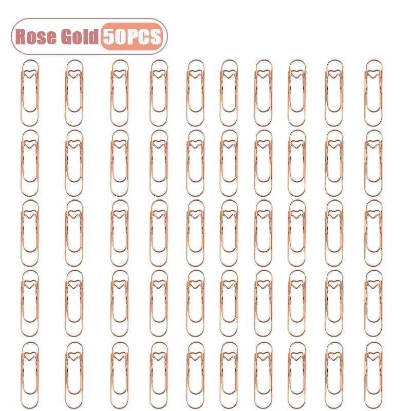 10-100PCS Heart Shaped Notebook Clips Creative Bookmark Page Holders Metal Pen Clips for Journal Planner Office Supplies