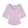 Korean Casual V-Neck Short-Sleeve T-Shirt: Summer 2026 Trendy Slimming Top