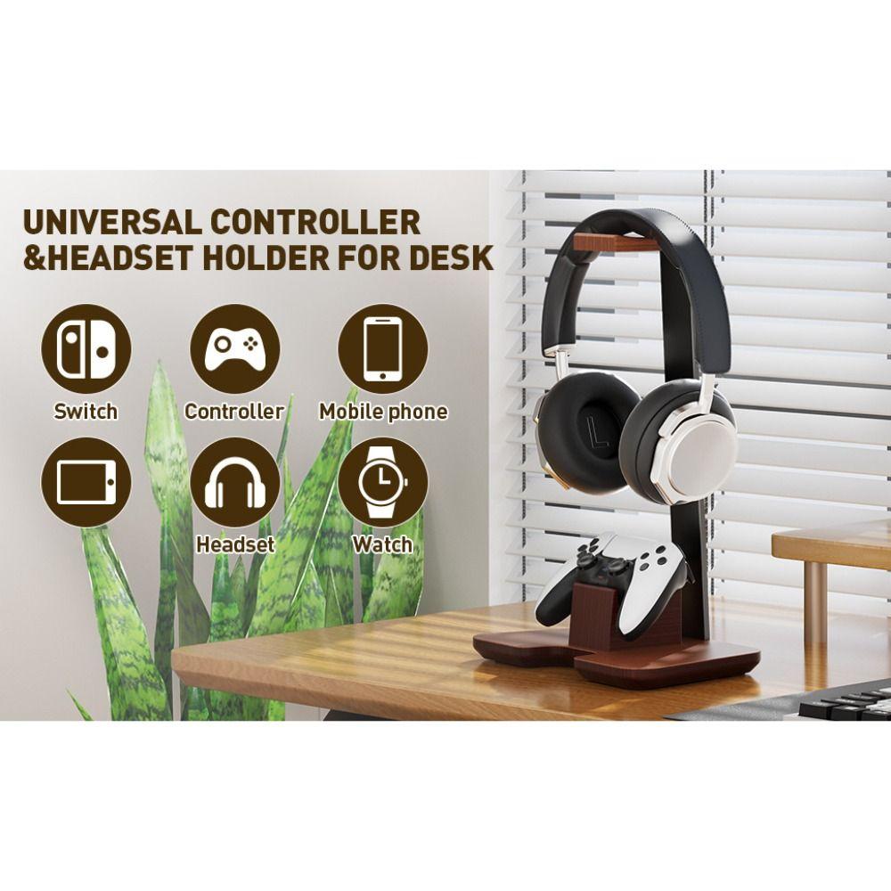 High Quality Wooden Headphone Stand Detachable Universal Headset Stand Creative Game Controller Stand for Desk