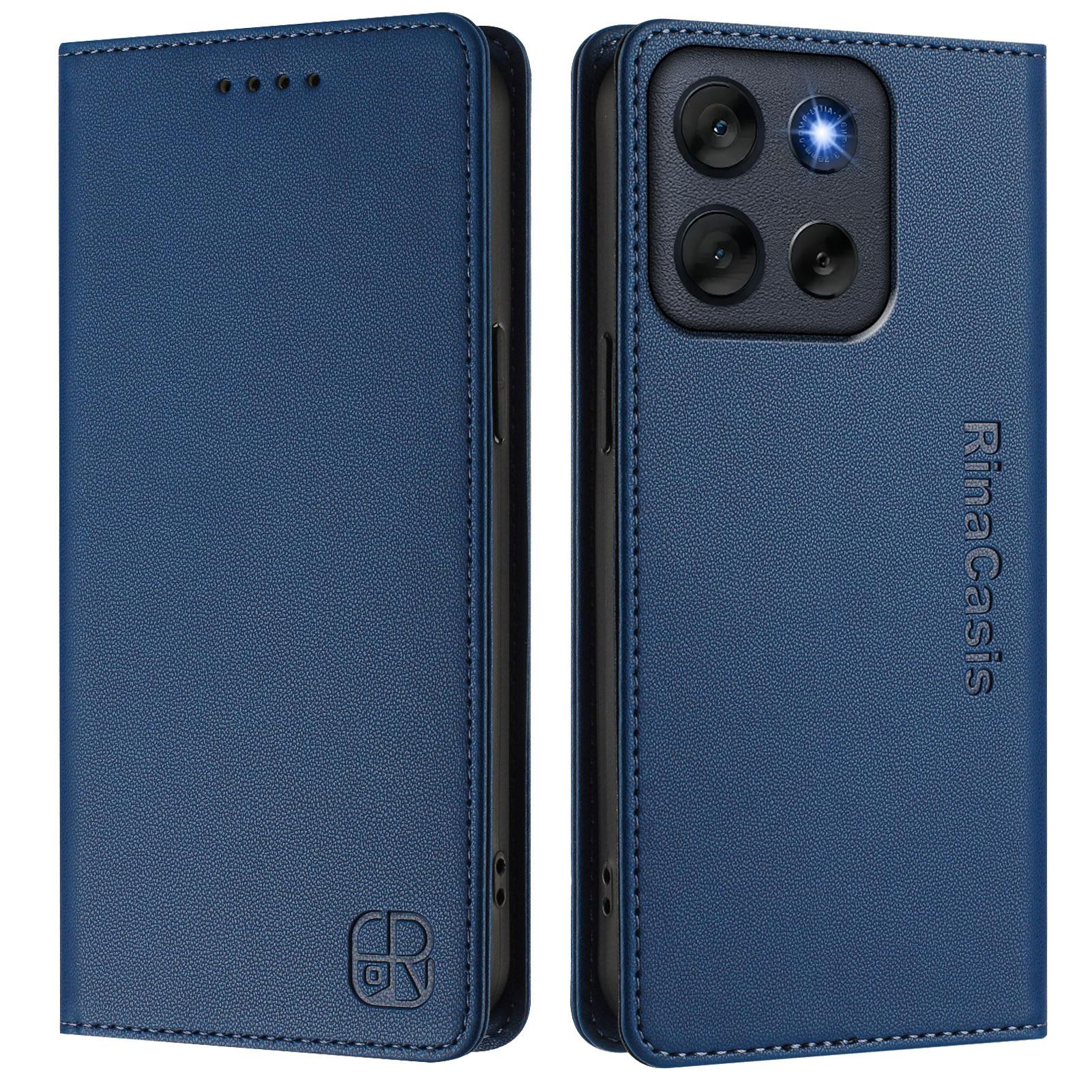 

For Motorola Moto G56 5G Leather Case RINACASIS RC01 Phone Cover with RFID Blocking Wallet Stand