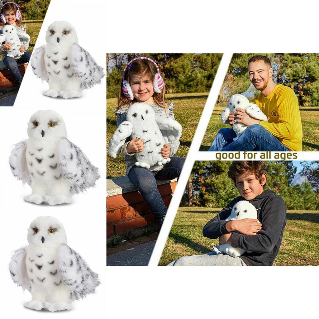 Adorable Wizard Snowy Owl Plush Toy Soft Stuffed Doll For Kids Christmas Gift