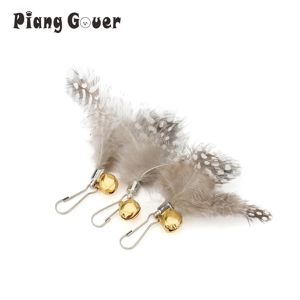 12pcs Short Feather Accessories Replacement Head For Cat Teaser Stick Kitten Toy Bell Feather Pet Products