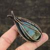 Labradorite Handmade Copper Wire Wrap Jewelry Pendant 2.83 G7Z65