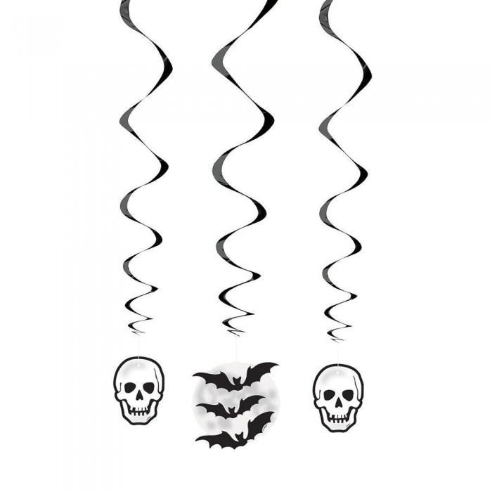 Unique Party Skull Bat Halloween Decoration (Pack of 3)