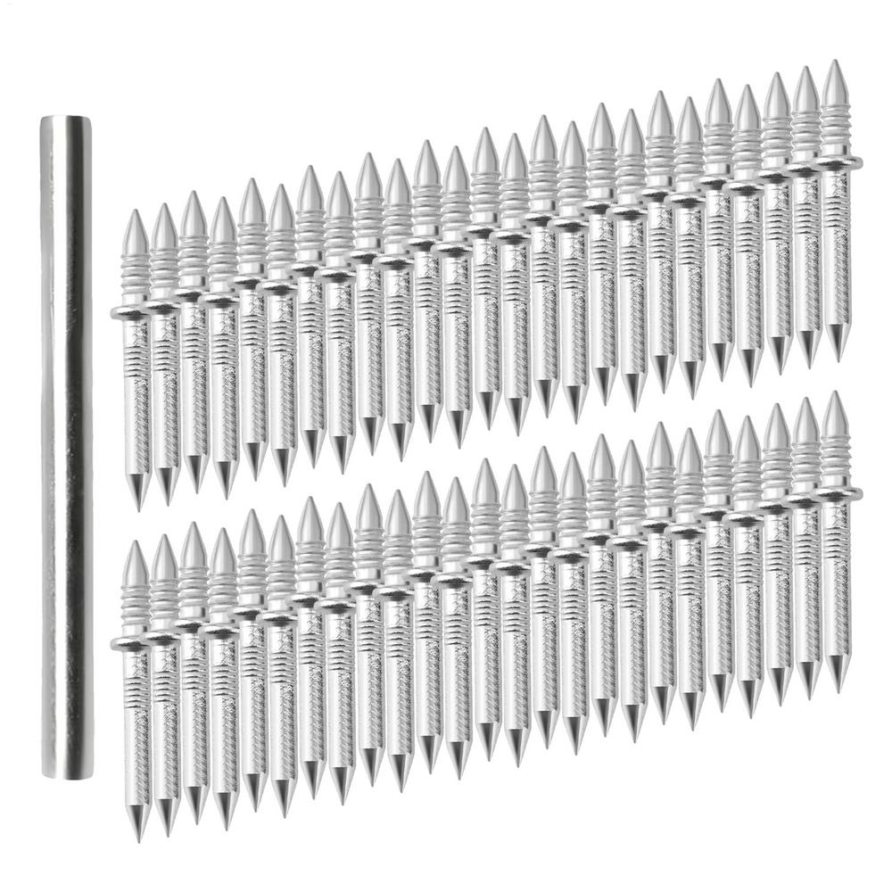 

100pcs Thread Screws Set Double Head Nail Anti-Rust Non-Marking Seamless Nails for Solid Wood Skirting Boards Maintenance