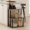 Furinno Turn N Tube Kitchen Storage French Oak 3 Imported from Shelf, Gray/Black, Tiers, Tool-less [Officially Japan]