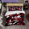 AC Milan Pattern 3 Pieces Bedding Set Soft Microfiber Duvet Cover with Pillow Cases for Bedroom