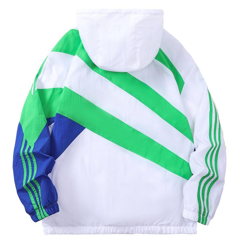 Autumn Color Matching Hooded Jacket Men's Trendy Brand Fashion Versatile Casual Jacket Men's Coat Men's Clothing