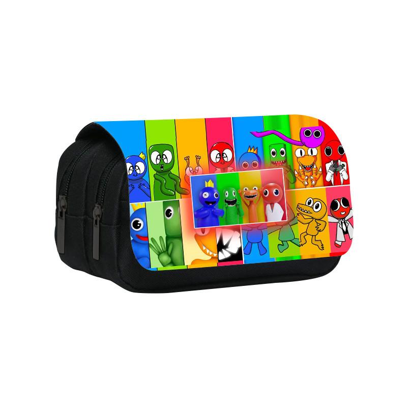 Rainbow Friends Double Layer Pencil Case With Large Capacity For Students And Kids
