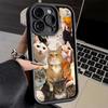 Phone Case for iPhone 17 Air 16E 15 16 Pro Max Crying Cats Combine Memes Cover 14 Plus 13 12 Mini Soft Shell Silicone Fundas
