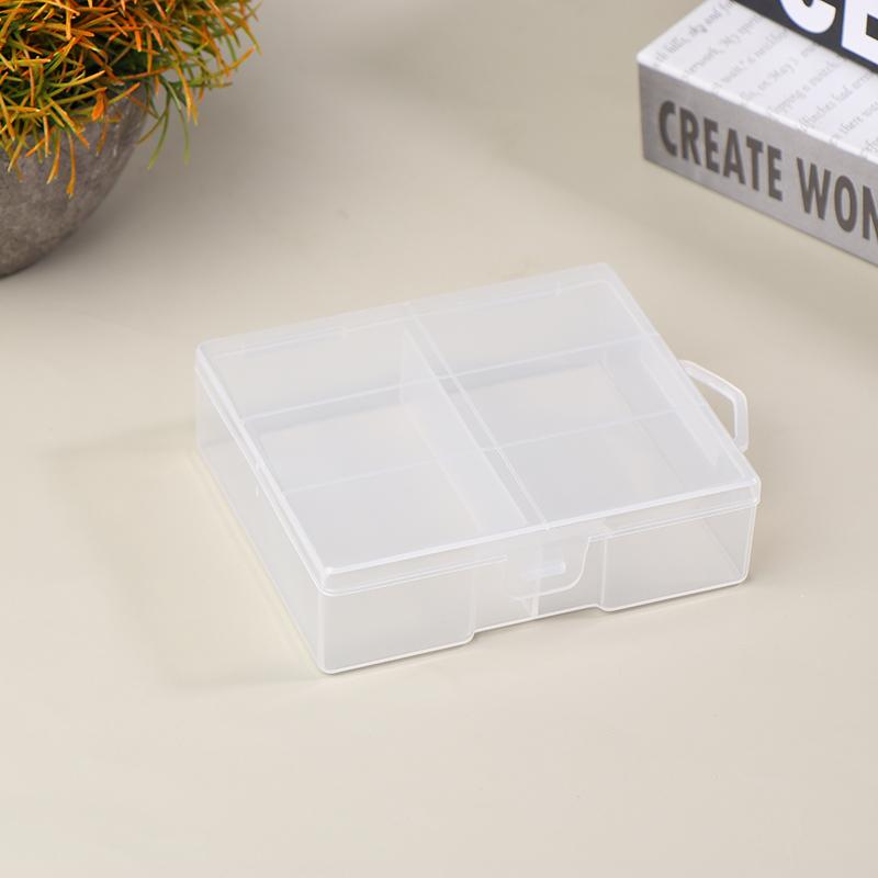 1Pc Transparent Battery Storage Box For Aa Batteries, Plastic Organizer With Hardware Accessories And Clear Divider With Cove