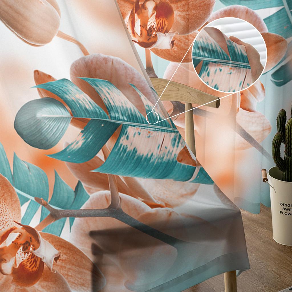 Tropical Plant Decoration Sheer Curtains Window Curtains For Living Room Bedroom Blinds Kids Room Home Decor