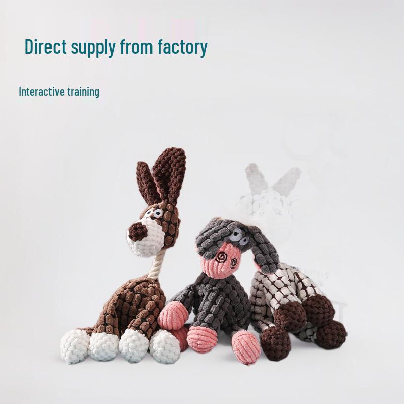 Plush Teething Toy: Donkey-shaped Interactive Sound Toy for Dogs and Puppies
