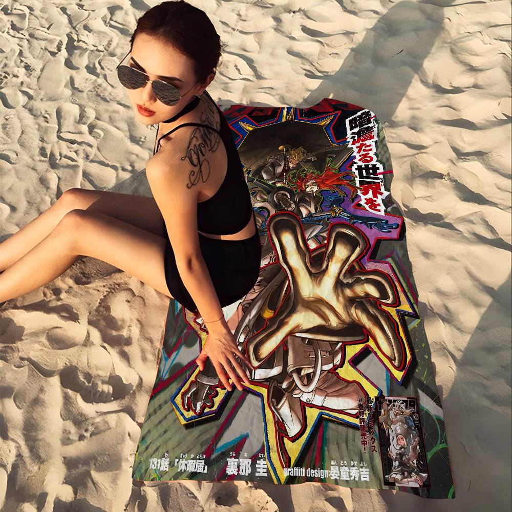 Gachiakuta Anime Anime Beach Swimming Towel Soft Absorbent Washcloth Children's Gifts For Kids Travel Camping Gym