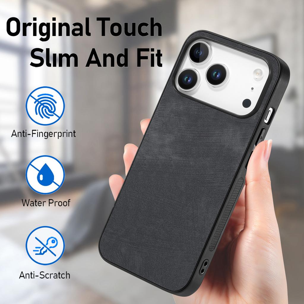 For iPhone 17 Pro Max Case Shockproof Slim Retro Leather Phone Back Cover