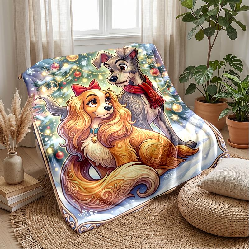 Fashionable Dog Crowd Theme blanket Lightweight Warm Flannel Blanket Decorative Throw Blanket for Home Decoration