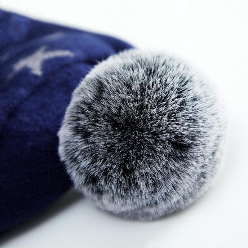 Winter Kinder Mütze Strick Stern Mützen für Baby Junge Mütze Schal Snood Mit Fleecefutter Mützen für Jungen