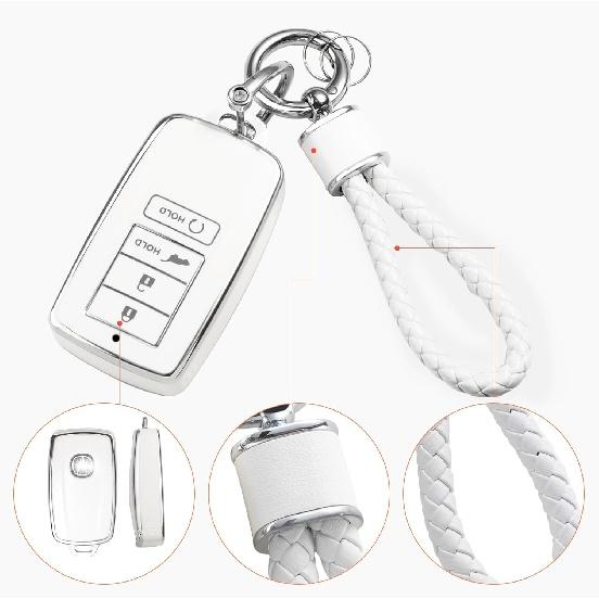 Acura Schlüsselanhänger-Abdeckung mit Schlüsselanhänger, weiche TPU-Schlüsselhülle, Schutz, passend für Acura CDX RDX RLX NSX TLX