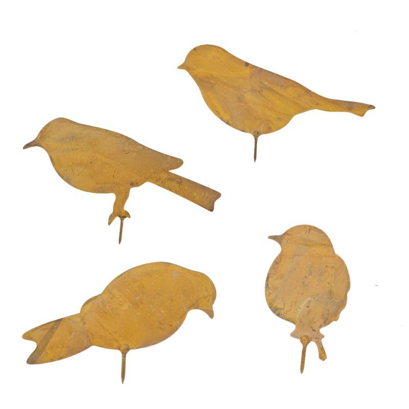 Rusty Wrought Iron Bird Garden Stake