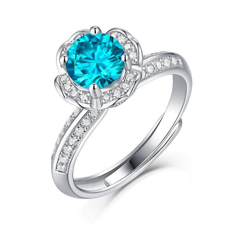 Bague Ringen Set Argint S925 1ct Moissanite Handstick Stil Floral Cadou Moda Femei Bijuterii Inel de viață