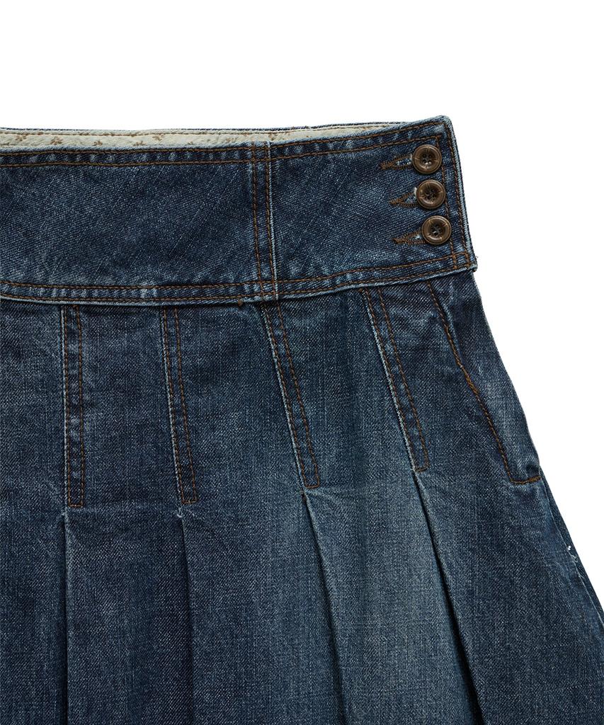 Dandel Dd Four-Stitch Denim Skirt (Indigo)