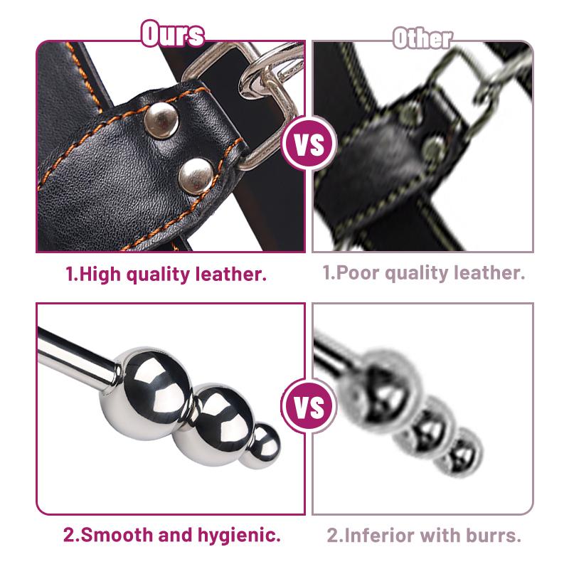 Leder & Metall Bondage-Ausrüstung für Frauen mit Analhaken, Fesselset für Paarspiel, SM Vorspiel- & Spanking-Spielzeug