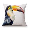European Birds Red Cardinal Flamingo Toucan Duck Hen Parrots Animals Painting Cushion Cover Pillow Case Bedroom Decoration