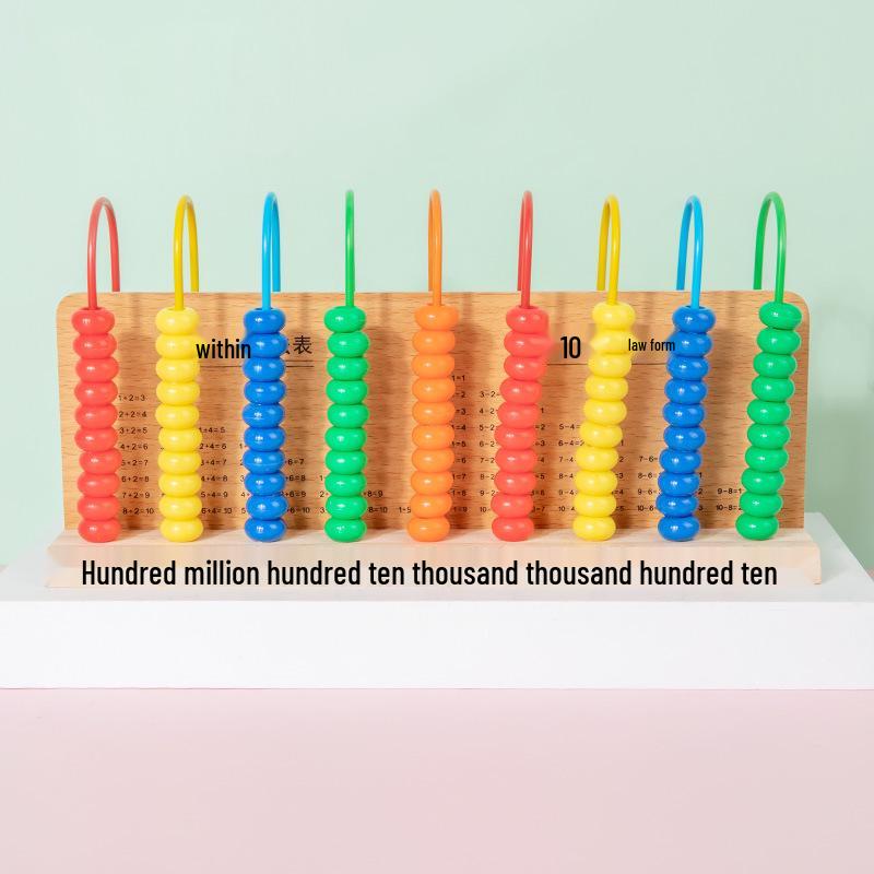 Montessori Five-Tier Abacus: Three-Digit Frame for Early Education Math Teaching - Grades 1 & 2