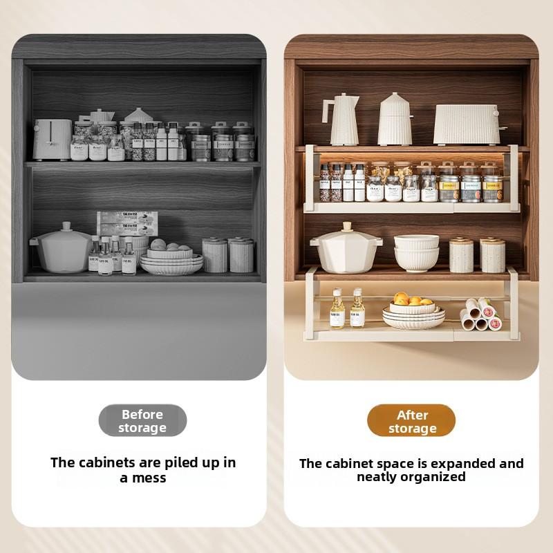 Multi-Purpose Under Cabinet Kitchen Hanging Rack - Storage Organizer for Paper Towels, Foil, Spices and Cooking Utensils