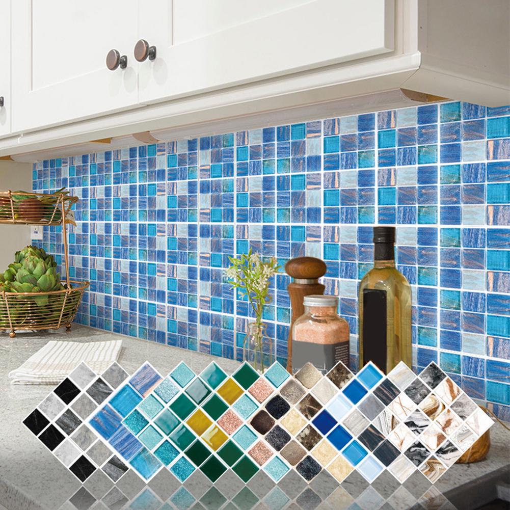 15 Uds pegatina impermeable DIY azulejo pared 3D cocina baño decoración