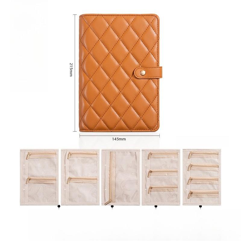 PU Leather Jewelry Storage Book Portable Travel Ring Necklace Earrings with Velvet Jewelry Storage Bag Jewelry Storage Book Gift