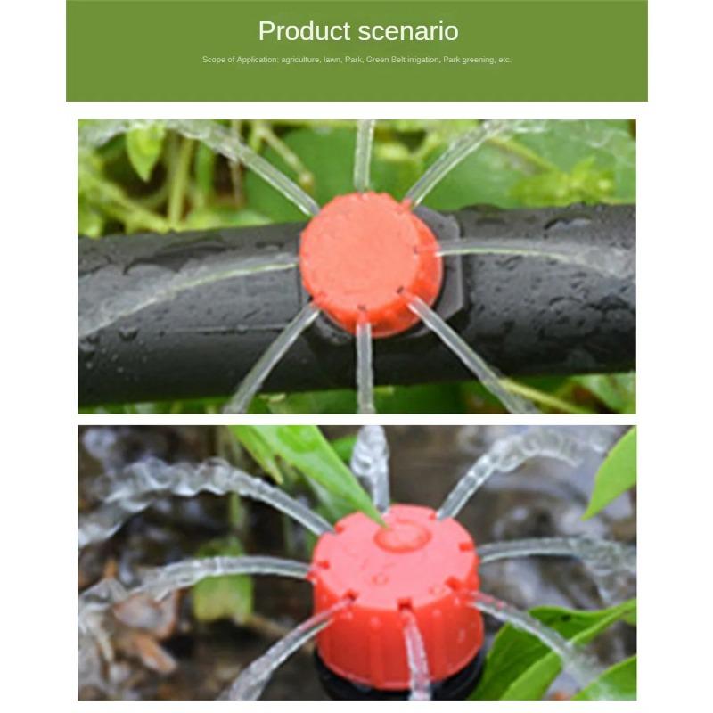 10 PCS Adjustable Irrigation Drippers Sprinklers Eight-Hole Riding Hood Dripper Micro Drip For Watering System Watering Pot