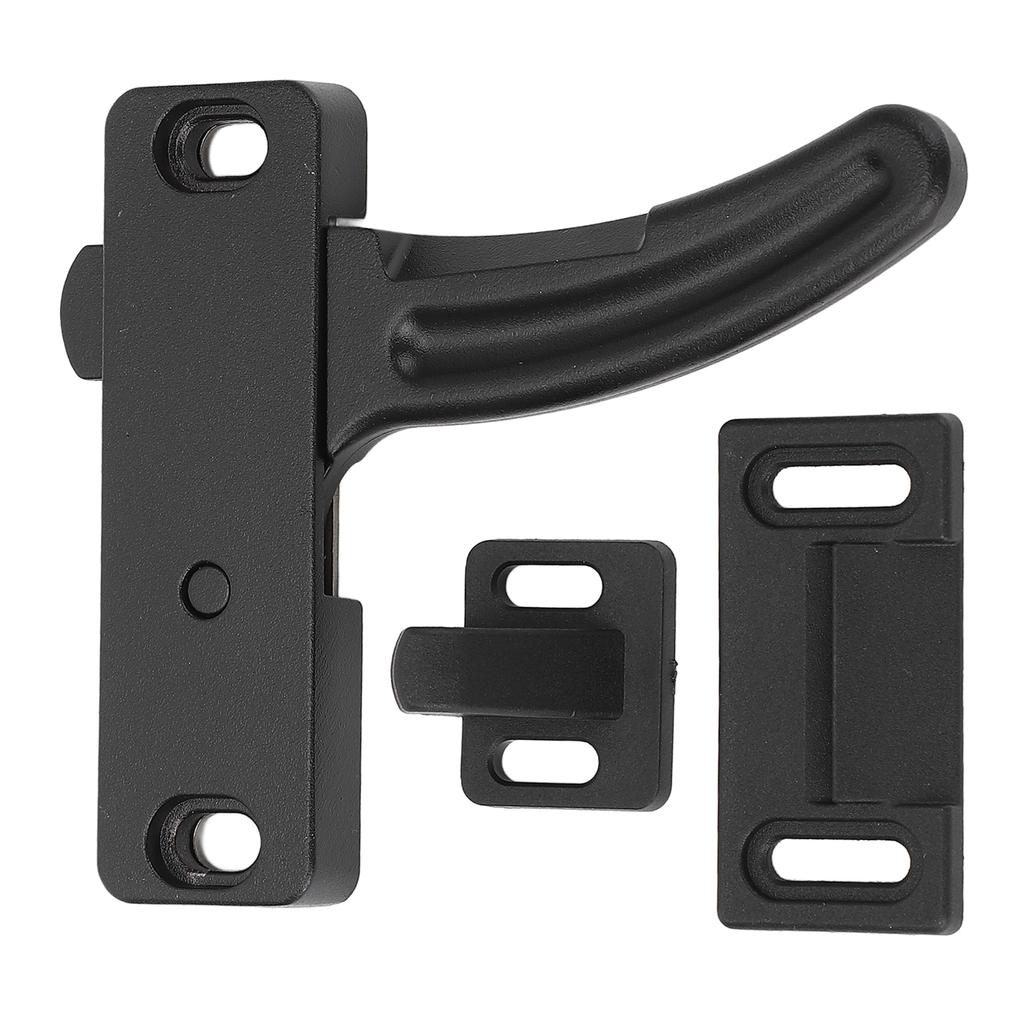 RV Screen Door Latch Metal Black Strong Construction Universal Fit Screen Door Latch and Handle Kit for Motorhomes