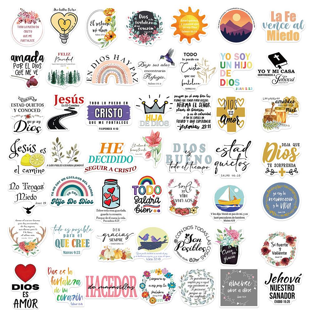 50 Spanish Style Sheng Jingjing Stickers Suitcase Guitar Notebook DIY Waterproof Stickers