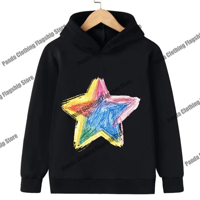 Pink Star Print Children's Hoodie for Boys and Girls - Long-Sleeved and Warm