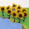 8 Set DIY Sunflower Field Building Blocks, Mixed Color ABS Material, Creative Garden  MOC Flower  Farm Scene Construction Kit, Children Diy Bricks Toy