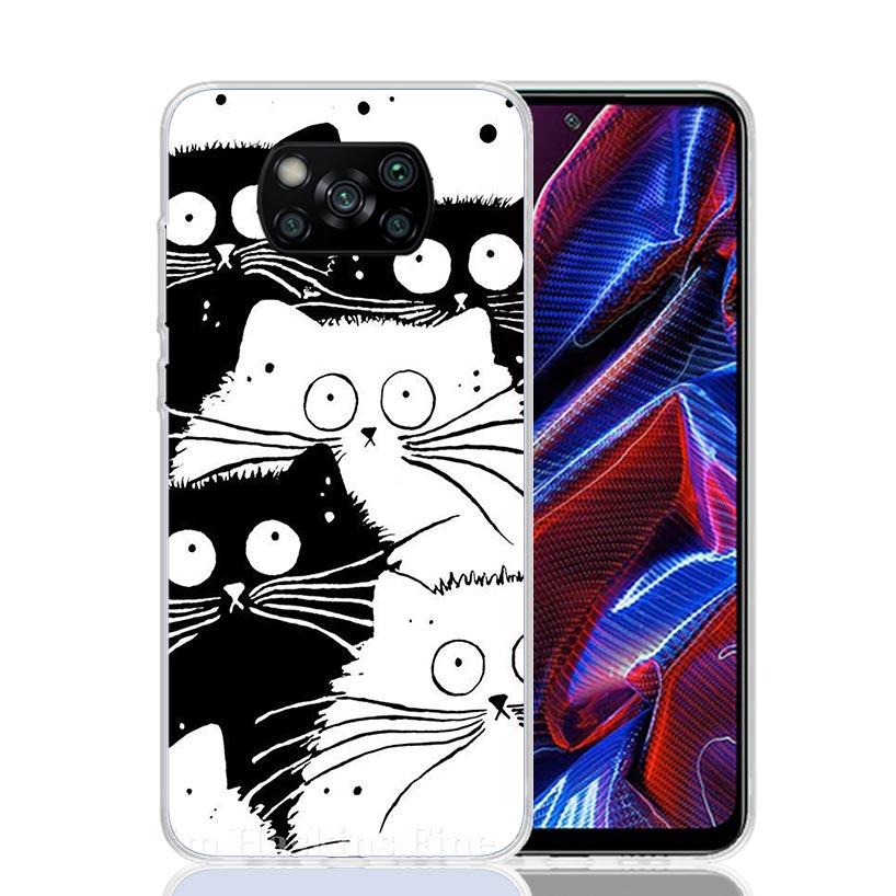 Cat Cute Kitten Cartoon Case Phone Cover for Xiaomi Redmi Note 10 9 9S 8 8T 7 5 Pro Mi 12T 11T 10T 9T 12 11 Lite A3 A2 Trend Fun