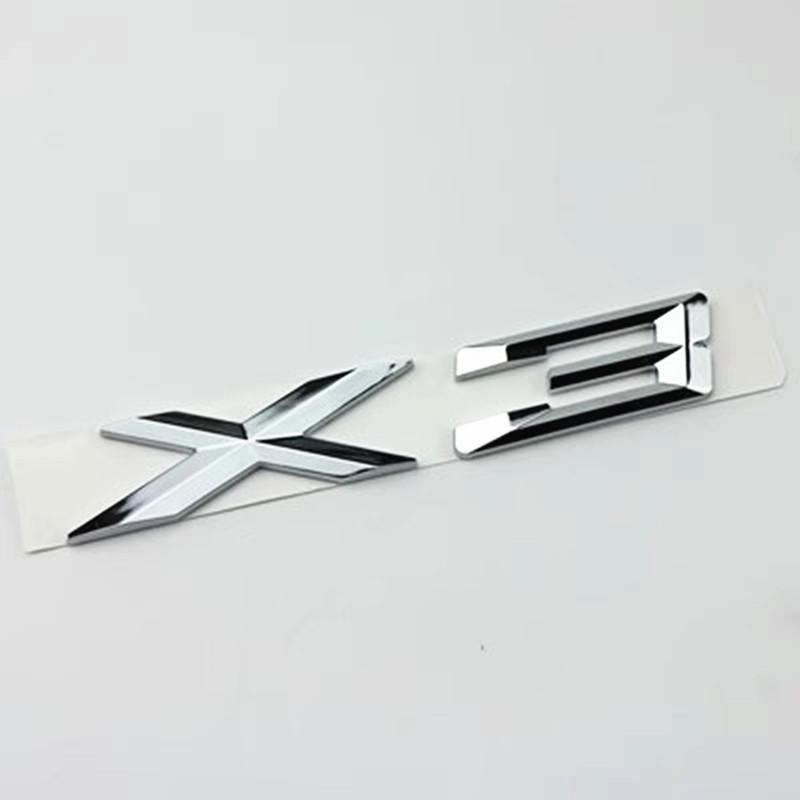 3D ABS Black Chrome Car Letters Rear Trunk Badge X3 Logo For BMW X3 F25 Sticker Emblem X3 E83 F25 G01 Lettering Accessories