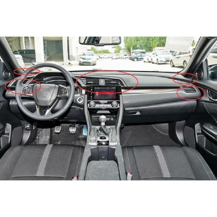 Blue Titanium Console Dash L&R Air Outlet Vent Trim auto For Honda Civic 2016-21