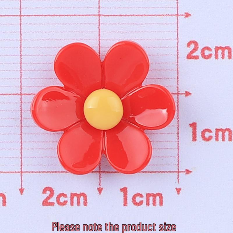 Glossy Six-Petal Flower Resin Accessory: DIY Cream Glue Phone Case Ornament, Hair Clip, and Drop Oil Headdress Material.