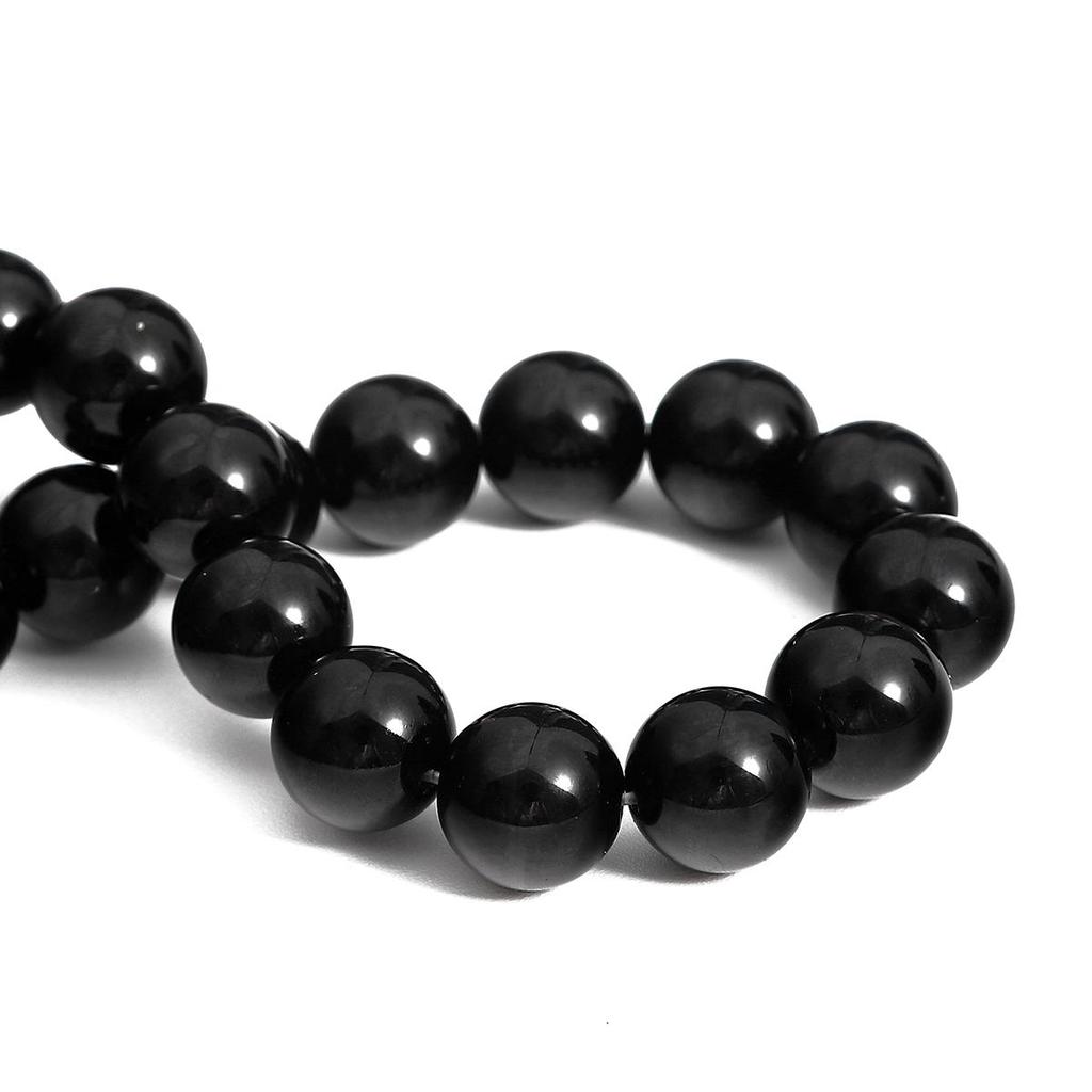 32-62 stk natursteinperler svarte obsidian runde perler for smykkelaging DIY armbånd halskjede
