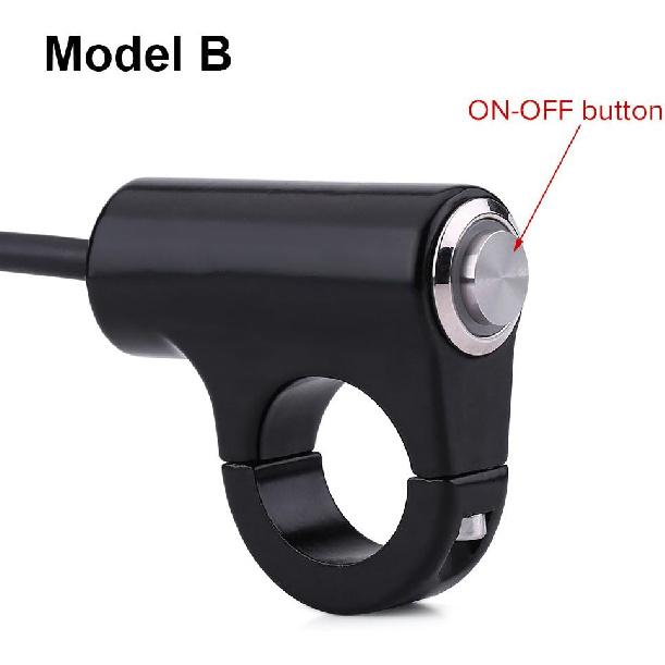 Motorcycle Handlebar Mount Button Switch 7/8" 22mm Motorcycle Push Start Button Horn Button Headlight Brake Fog Lights ON/Off Button with Blue Light