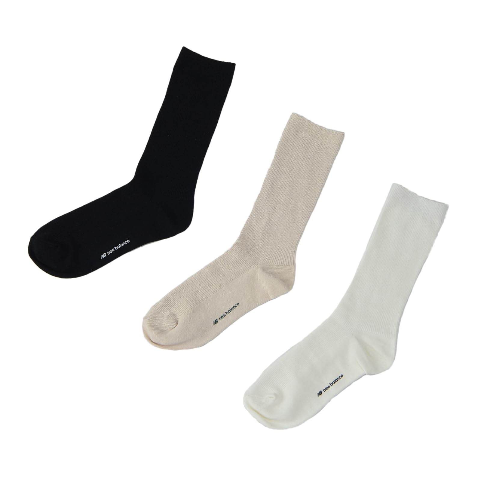 

New Balance Ribbed Socks LAS33663 AS1 Colors Large Mid-Cuff 3-Piece (Assorted 1)