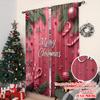 Flat Printing Christmas Curtain Candy Cane Versatile Polyester Fabric Without Electricity Festive Holiday Curtains Set Of 2 Made